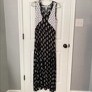 Black & White Paisley Maxi Dress